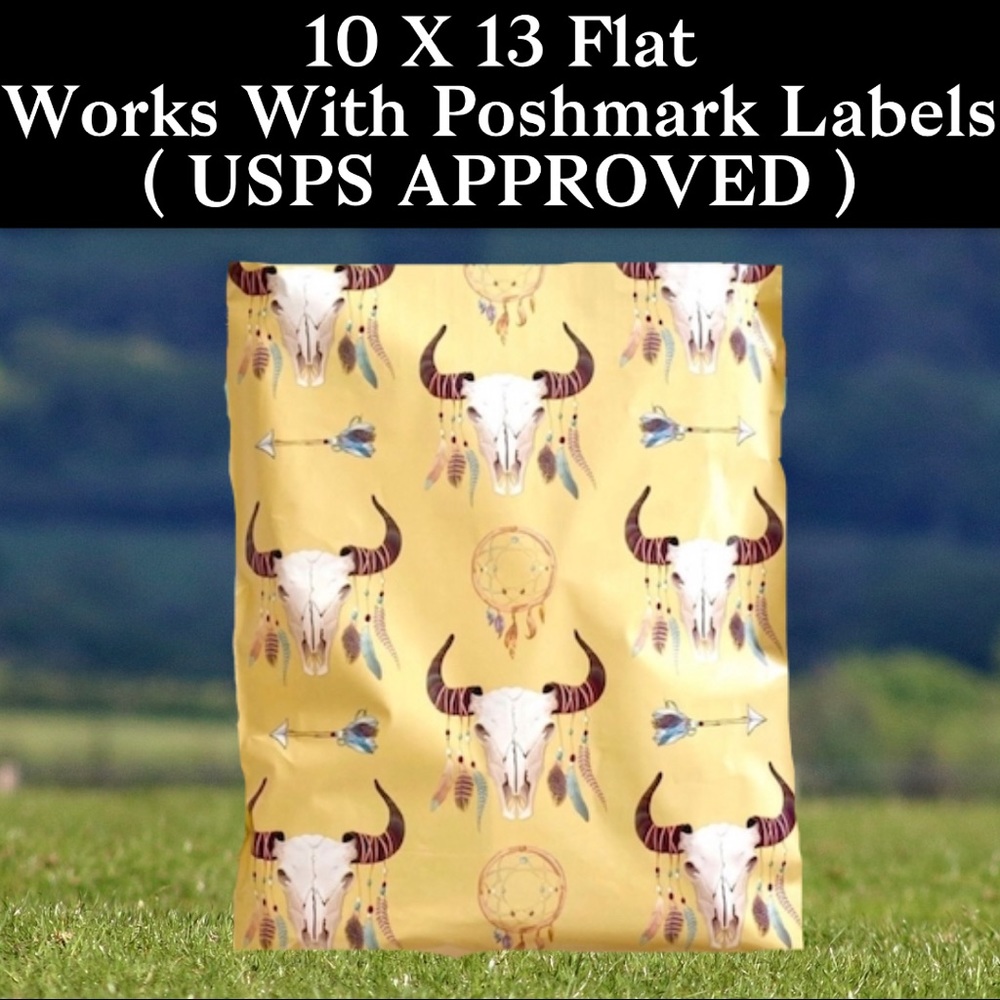 25 10X13 Boho Skull Poly Mailers CLEARANCE - Picture 2 of 7